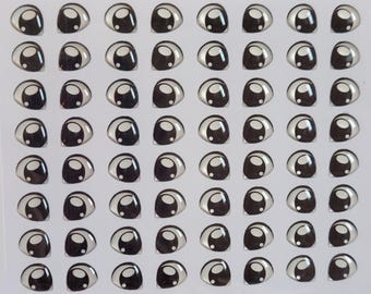 Resin Doll Eyes – Black Pupil, DIY Craft Eyes (50 Pairs)