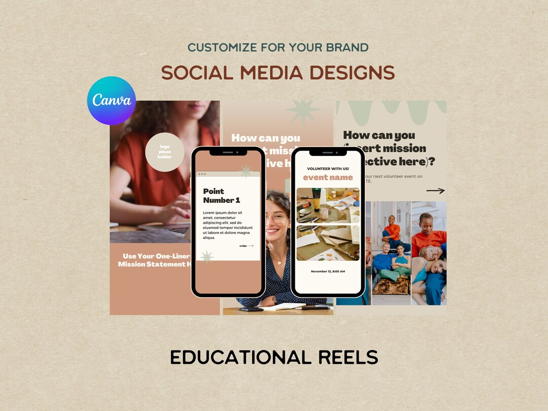 Educational Reel Canva Templates for Nonprofits Etsy