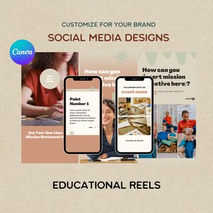 Educational Reel Canva Templates for Nonprofits