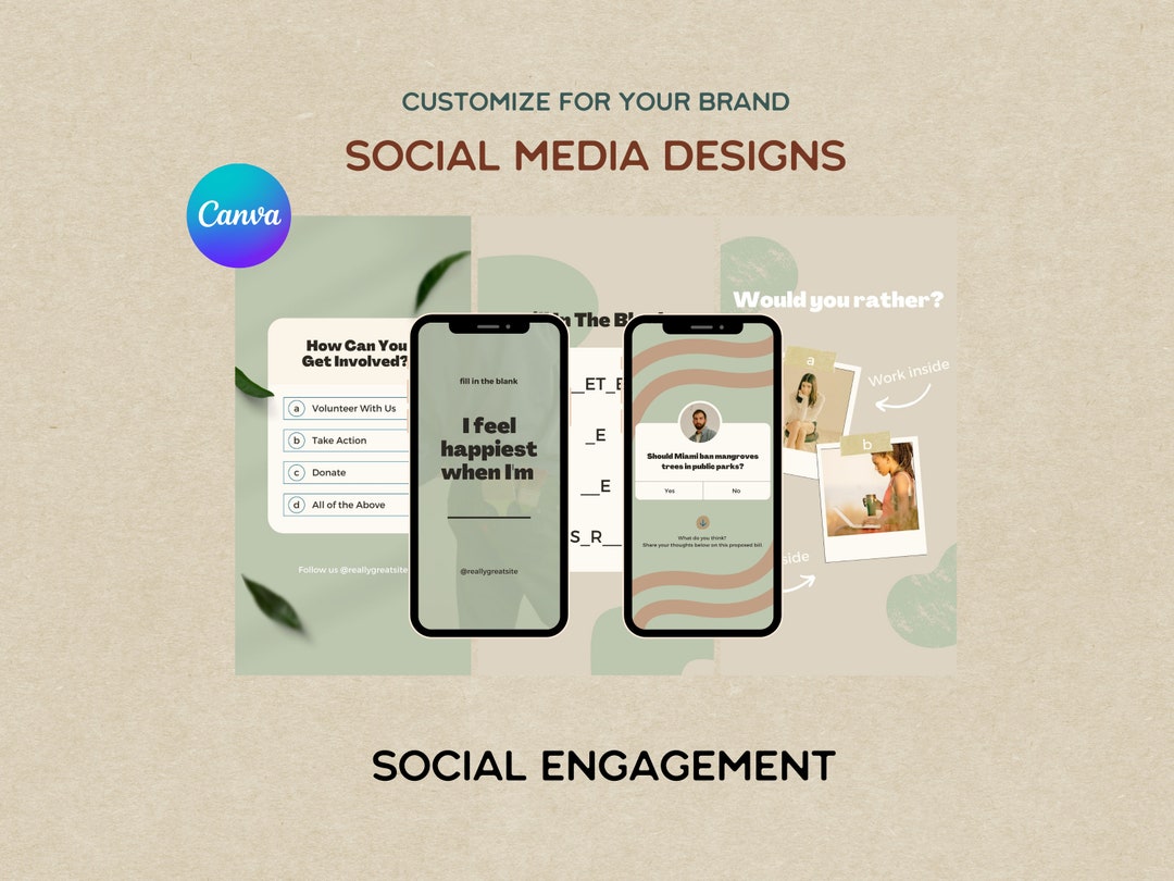 Social Engagement Canva Reel Templates for Nonprofits Etsy