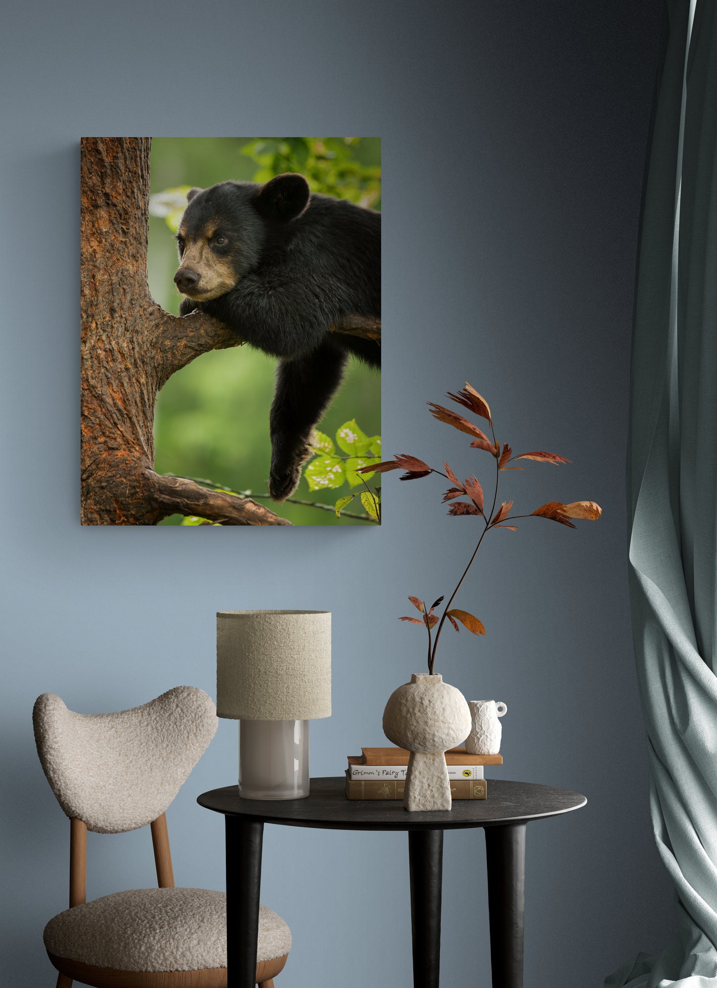 Black Bear Cub in Tree Art Print: Wildlife Home Decor - Etsy