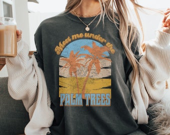 Coconut Girl Sunset Oversized t-shirt Comfort Colors summer vacation beach shirt Salty Mermaidcore tee for surfer Summer vibes surf tee