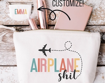 Airplane essentials pouch for travel packing and luggage organizer Travel gift for flight attendant Travel agent gift Traveler toiletry bag