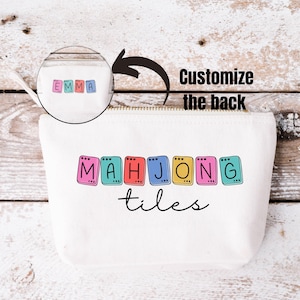 Personalized Mahjong bag for tiles, mats, and pushers Custom Mahjong tote Gift for Mahjong player Personalized Mahjong travel bag