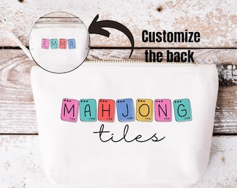 Personalized Mahjong bag for tiles, mats, and pushers Custom Mahjong tote Gift for Mahjong player Personalized Mahjong travel bag