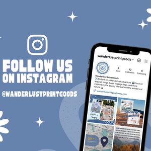 May include: A screenshot of an Instagram profile for Wanderlust Print Goods. The profile picture is a blue globe with a white outline. The profile has 1 post, 12 followers, and 9 following. The bio reads "Embark on a Wanderlust Adventure Discover apparel, mugs, bags, luggage tags, and more inspired by the beauty of travel and the wonders of nature." The website is wanderlustprintgoods.etsy.com. The profile picture is a blue globe with a white outline. The profile has 1 post, 12 followers, and 9 following. The bio reads "Embark on a Wanderlust Adventure Discover apparel, mugs, bags, luggage tags, and more inspired by the beauty of travel and the wonders of nature." The website is wanderlustprintgoods.etsy.com. The profile picture is a blue globe with a white outline. The profile has 1 post, 12 followers, and 9 following. The bio reads "Embark on a Wanderlust Adventure Discover apparel, mugs, bags, luggage tags, and more inspired by the beauty of travel and the wonders of nature." The website is wanderlustprintgoods.etsy.com.