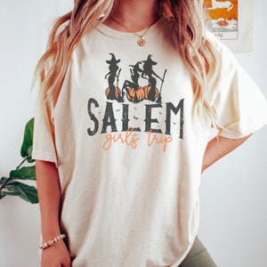 Salem Girls Halloween Bachelorette Trip Comfort Colors tee, Spooky Season group trip, Salem Massachusetts Witch Bachelorette girl trip shirt
