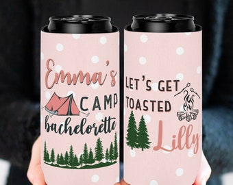 Camp Bachelorette Party can cooler for wild in the woods bachelorette camping party can cooler for camp themed bachelorette party favors