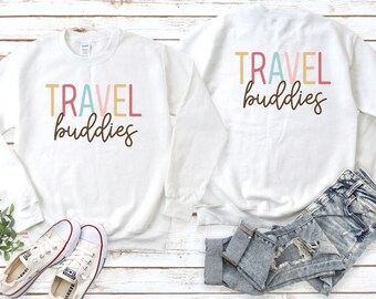 Sudadera a juego para compañeros de viaje para un regalo para amantes de los viajes, sudadera de viaje para viajes de chicas, suéter a juego para camisa de vacaciones familiares