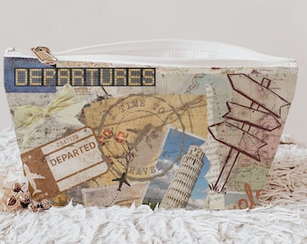 Airplane essentials pouch for travel packing and luggage organizer Travel gift for flight attendant Travel agent gift Traveler toiletry bag