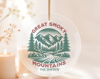 Personalized Travel Christmas Ornament Custom Yearly Adventures Gift for Travel lover National Park hiking gift Mountain vacation keepsake