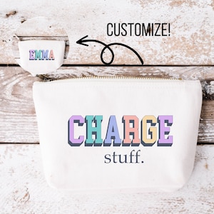 Charger Tech Pouch for luggage and packing Cable Organizer bag for funny Travel lover gift Travel accessory tech bag for flight attendant