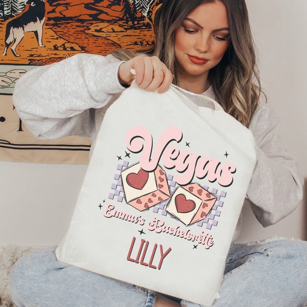 Personalized Vegas Tote bag for Las Vegas Bachelorette party favor for casino themed bach party,  Vegas before the vows  bag for Vegas bride