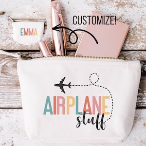Airplane essentials pouch for travel packing and luggage organizer Travel gift for flight attendant Travel agent gift Traveler toiletry bag