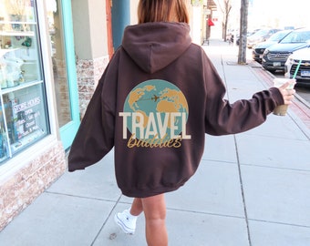 Custom Destination Travel Buddies sweatshirt hoodie for a Travel lover, Travel hoodie sweater for flight attendants, couples, or girls trip
