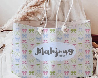 Personalized Mahjong bag for tiles, mats, and pushers Custom Mahjong tote Gift for Mahjong player Personalized Mahjong travel bag