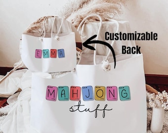 Personalized Mahjong bag for tiles, mats, and pushers Custom Mahjong tote Gift for Mahjong player Personalized Mahjong travel bag