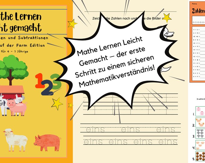 Mathe Übungsaufgaben Mathe Lernmaterial, 8 PDF Seiten Addition und