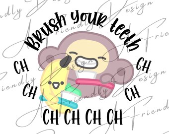 Brush your teeth, Ch Ch Ch, PNG, Digital Downloads, Ms Rachel, PNG for shirts, Sublimation, Instant Download, Toddler PNG Designs, Ms Rachel