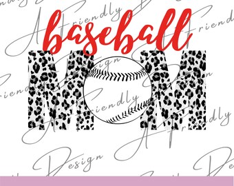 Baseball Mom Leopard, PNG, Digital Downloads, Instant Download, png designs, sublimation design, baseball mom, leoaprd print png
