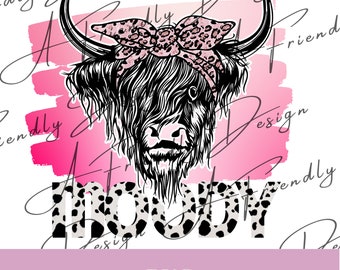 Highland Cow, PNG, Digital Downloads, Instant Download, png designs, sublimation design, moody cow png, highland cow png, cow print png
