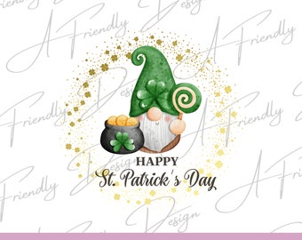 Happy St. Patrick's Day, PNG, Digital Downloads, Instant Download, png designs, sublimation design, gnome png, st. patricks day gnomes
