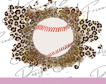 Leopard Baseball, PNG, Digital Downloads, Instant Download, png designs, sublimation design, baseball, leopard print, leoaprd baseball png