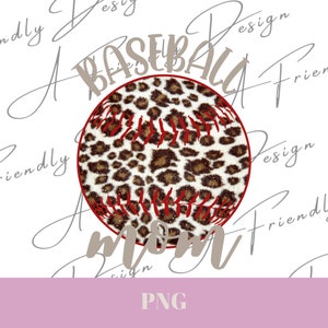 Leopard Baseball Mom, PNG, Digital Downloads, Instant Download, png designs, sublimation design, baseball mom, leoaprd baseball png