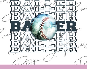 Baller, Béisbol, PNG, Descargas digitales, Béisbol PNG, Descarga instantánea, diseños png, diseño de sublimación, quiero ser un bailarín, baller png