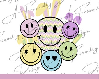 Easter Bunny Smiley Faces PNG, Hoppy Easter, Smiley Faces PNG, Digital Downloads, Instant Download, Smiley face png, Easter sublimation