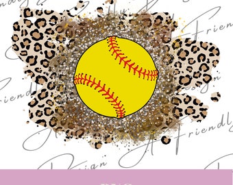 Leopard Softball, PNG, Digital Downloads, Instant Download, png designs, sublimation design, softball, leopard print, leoaprd softball png