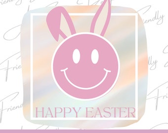 Happy Easter, PNG, Smiley Face PNG, Digital Downloads, Easter, png for shirts, Sublimation, Instant Download, Smiley faces png, easter sub