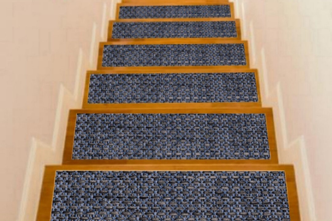 Navy Blue Stair Carpet Jute Look Stair Rug Durable Stair Etsy UK
