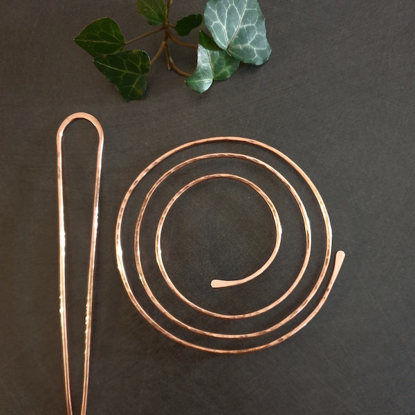 Metal bun cage, copper, silver or brass bun holder, for thick or thin hair, perfect wedding barrette, spiral slide