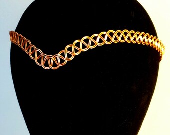 Copper circlet, tiara, headpiece, crown, diadem, copper jewelry, celtic, metal Weave,