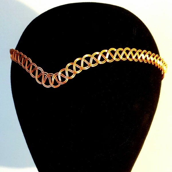 Copper circlet, tiara, headpiece, crown, diadem, copper jewelry, celtic, metal Weave,