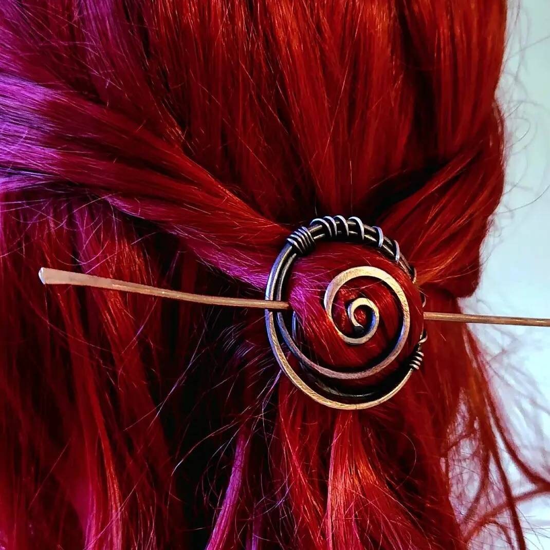 Celtic Hair Clip Barrette With Stick Unique Medieval 