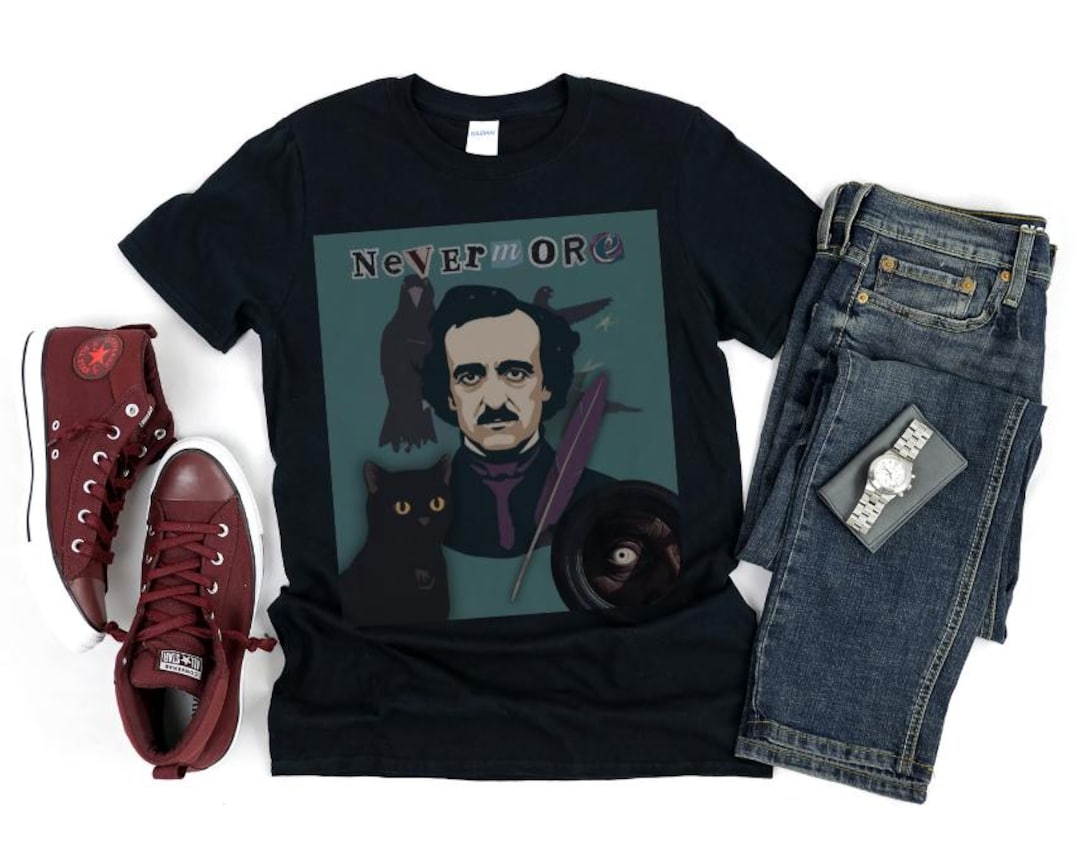 Nevermore Edgar Allan Poe Inspired Tee Unisex Softstyle T-shirt, Raven ...