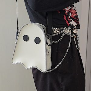 Leather Ghost handmade shoulder bag. Unique and hand crafted! With two strap options available.