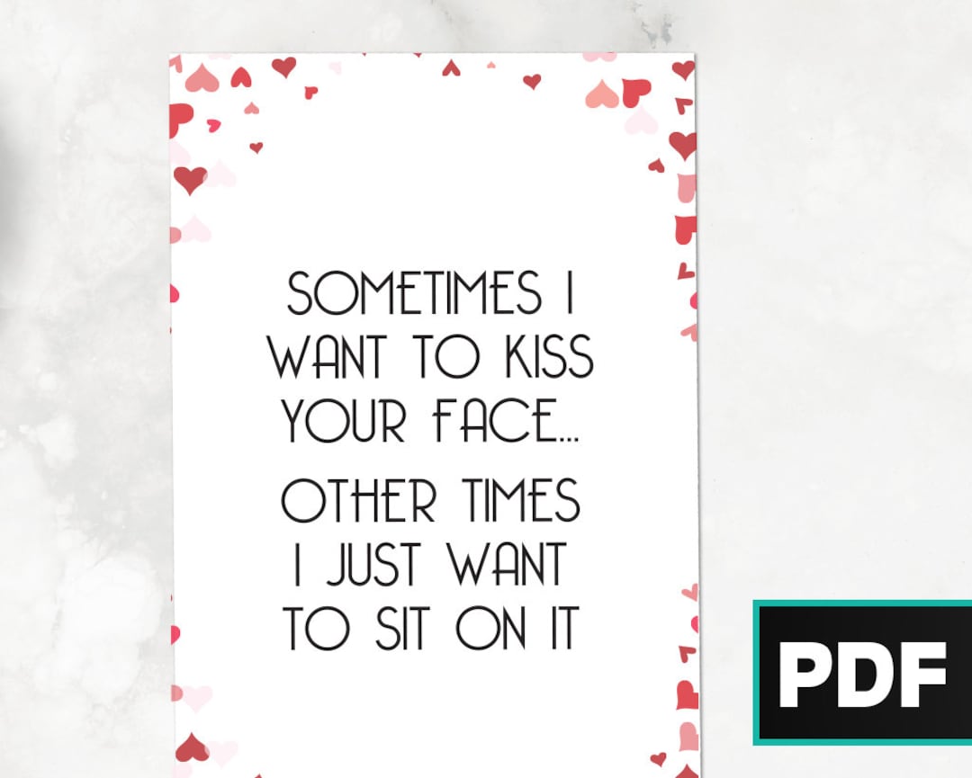 PRINTABLE Funny Card: Sit on Your Face - Adult Humor | Anniversary Card ...