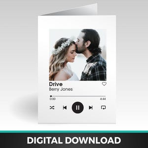 PRINTABLE Custom Song QR Code Music Card  | Anniversary Card - Valentine's Day Card