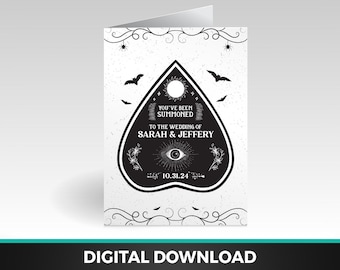 PRINTABLE Gothic Wedding Invitation | Ouija Board Planchette Design