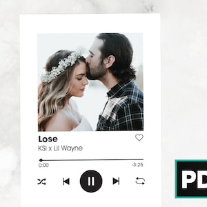 Tarjeta de felicitación de parejas de canciones personalizadas / Tarjeta de felicitación DIGITAL, Música, Tarjeta personalizada / Parejas, Aniversario, Día de San Valentín, Instagram