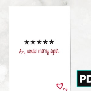 A+ handgemachte Grußkarte | DIGITALE Grußkarte zum Ausdrucken | Paare, Jahrestag, Valentinstag, Geschenke für Sie, Geschenk für Ihn
