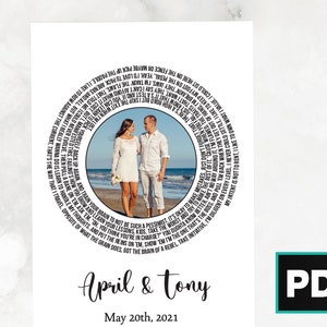 Carte de paroles de chanson | de voeux NUMÉRIQUE, personnalisée, carte | Couples, Anniversaire, Saint-Valentin, Cadeaux pour elle, Cadeau pour lui