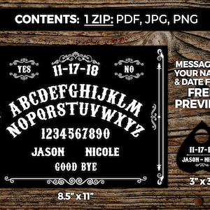 Personalized Ouija Board | Digital File | Custom, Printable, Ouija Board | Anniversary, Birthday, Wedding, Couples Gift