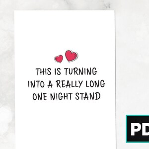 One Night Stand Greeting Card | DIGITAL Greeting Card, Printable | Couples, Anniversary, Valentine&#39;s Day, Gifts for Her, Gift for Him