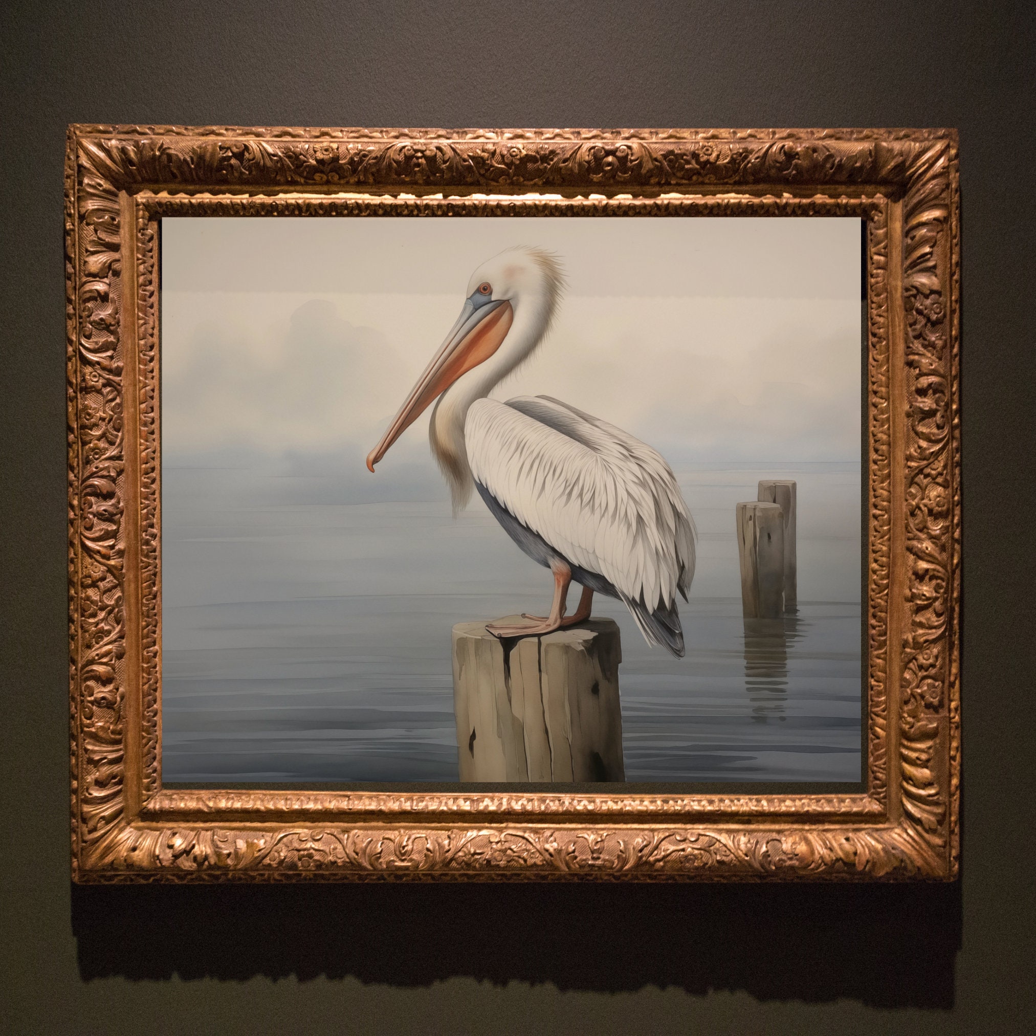 Vintage Pelican Digital Art Print-audubon-inspired Illustration ...