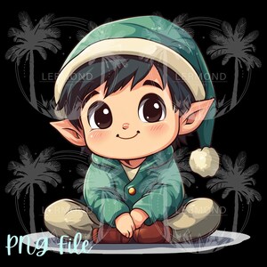 Kawaii Christmas Elf PNG - Cute Digital Download for Holiday Crafts, Stickers, and Printables