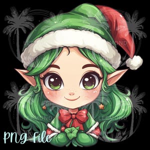 Kawaii Christmas Elf PNG - Cute Digital Download for Holiday Crafts, Stickers, and Printables